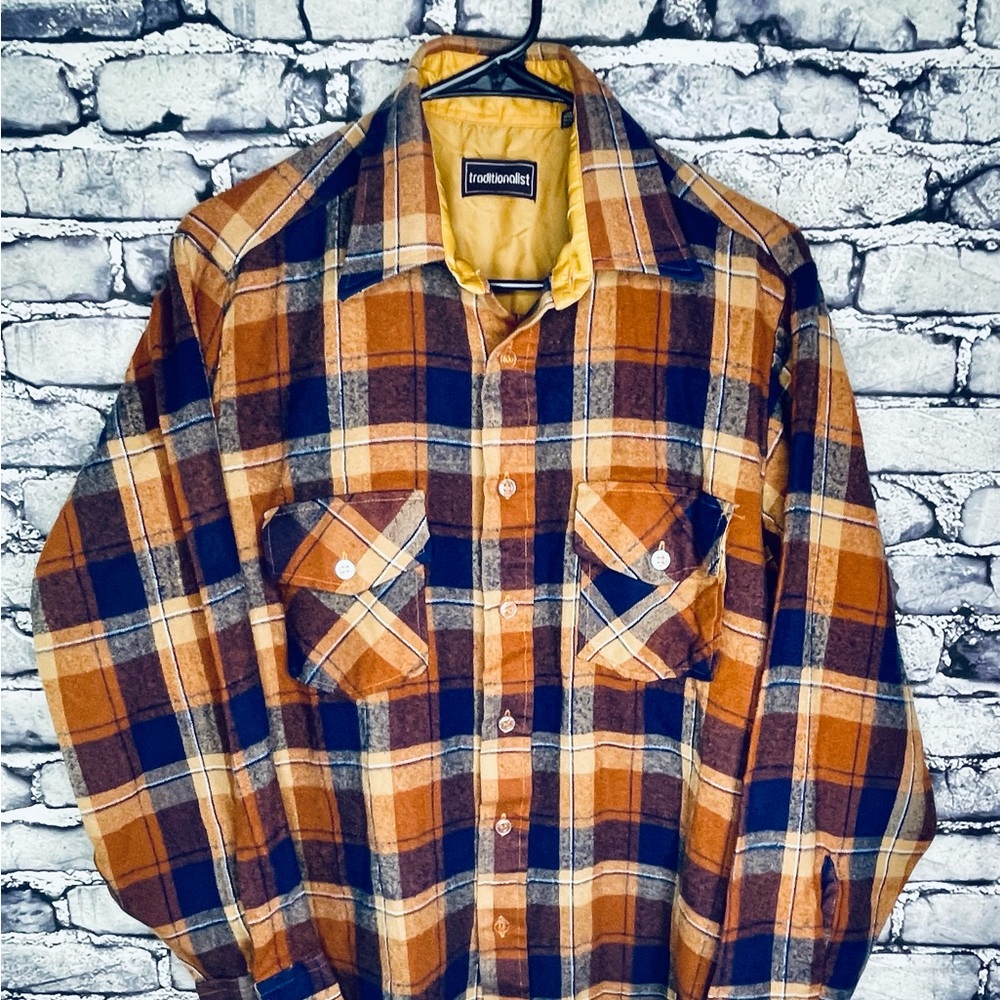 Vintage Bloomingdales Traditionalist Plaid Button Flannel Shirt Size M 80s